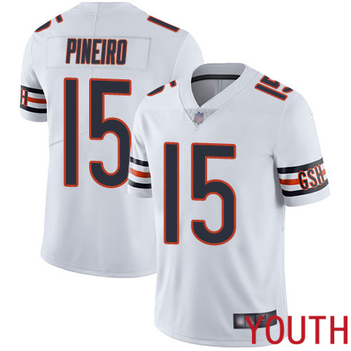 Chicago Bears Limited White Youth Eddy Pineiro Road Jersey NFL Football #15 Vapor Untouchable->youth nfl jersey->Youth Jersey